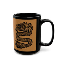 Dragon Aztec Illustration Black Mug