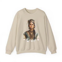 Inca Warrior Woman Watercolor Portrait and Tribal Jewelry Unisex Sweatshirt