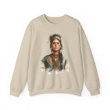 Inca Warrior Woman Watercolor Portrait and Tribal Jewelry Unisex Sweatshirt