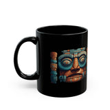 Stone Guardian of the Ancients Illustration Black Mug