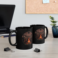 Sacred Fire Tribal Ceremony Glyph Style Black Mug