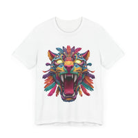 Rainbow Jaguar Mask Comic Style Unisex T-Shirt