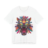 Rainbow Jaguar Mask Comic Style Unisex T-Shirt