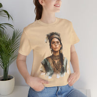 Inca Warrior Woman Watercolor Portrait and Tribal Jewelry Unisex T-Shirt