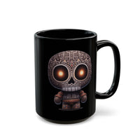 Tribal Glow Chibi Aztec Skull Black Mug