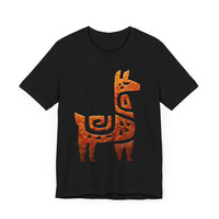 Inca Llama Rock Carving Style Unisex T-Shirt