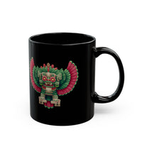 Ancient Pixel Boss Quetzalcoatl Retro Sprite Black Mug