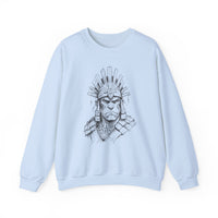 Inca Warrior Hand Drawn Tribal Portrait Unisex Sweatshirt