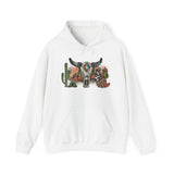 Sunset Desert Scene with Aztec Tribal Skull Unisex Hoodie