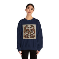 Twin Tribal Harmony Glyph Symmetrical Design Unisex Sweatshirt