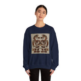 Twin Tribal Harmony Glyph Symmetrical Design Unisex Sweatshirt