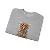Stacked Tribal Totem Symbols Geometric Faces Unisex Sweatshirt