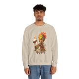 Cute Chibi Inca Warrior and Llama Cartoon Unisex Sweatshirt
