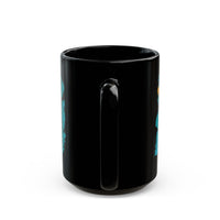 Wild Desert Bloom Cactus Illustration Black Mug