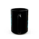 Wild Desert Bloom Cactus Illustration Black Mug