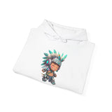 Cyber Aztec Chibi Warrior Neon Style Unisex Hoodie