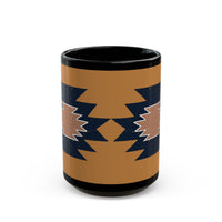 Minimal Southwest Tribal Rug Pattern Illustration Black Mug