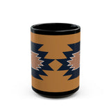 Minimal Southwest Tribal Rug Pattern Illustration Black Mug