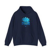 Tlaloc Rain God Blue Mask Glyph Style Unisex Hoodie