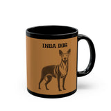 Sacred Inca Dog Illustration Black Mug