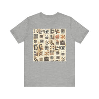 Mayan Petroglyph Stamped Texture Unisex T-Shirt