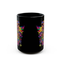 Psychedelic Mesoamerican Totem Mask Black Mug