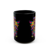 Psychedelic Mesoamerican Totem Mask Black Mug