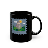 Stamp Tikal Guatemala Black Mug
