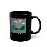 Stamp Tikal Guatemala Black Mug