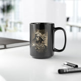 Vintage Inca Warrior Sepia Portrait Black Mug