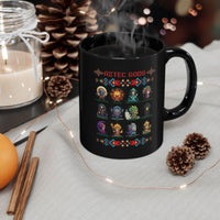 Pixel Art Aztec Gods Mythology Black Mug