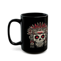 Pixel Art Aztec Skull Totem Black Mug