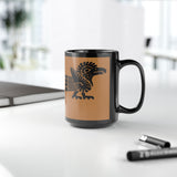 Aztec Bold Bird Illustration Black Mug