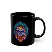 Aztec Indian Death Skull Tattoo Style Black Mug
