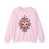 Ah Puch Mayan Skull Crown Glyph Style Unisex Sweatshirt