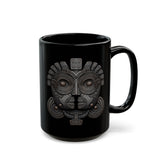 Andean Duality God Symbol Tribal Design Black Mug