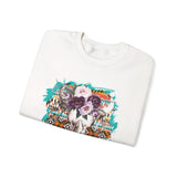 Aztec Floral Cow Skull on Turquoise Pattern Unisex Sweatshirt