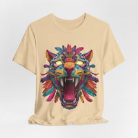 Rainbow Jaguar Mask Comic Style Unisex T-Shirt