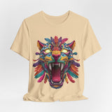 Rainbow Jaguar Mask Comic Style Unisex T-Shirt
