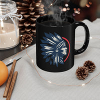 Tribal Visionary Chief Emblem Illustration Black Mug