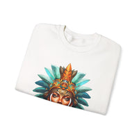 Aztec Royal Warrior Queen Portrait Illustration Unisex Sweatshirt