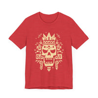 Ah Puch Skull Crown Mayan Glyph Style Unisex T-Shirt