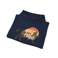 Aztec Buffalo Desert Sunset Silhouette Unisex Hoodie