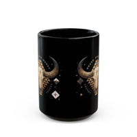 Western Longhorn Cosmic Totem Illustration Black Mug