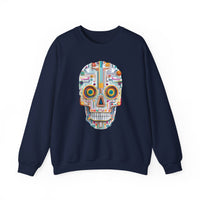 Neon Circuit Aztec Skull Cartoon Style Unisex Sweatshirt