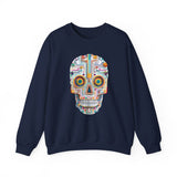 Neon Circuit Aztec Skull Cartoon Style Unisex Sweatshirt