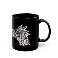 Quetzalcóatl Serpent Head Illustration Black Mug