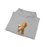 Cute Chibi Inca Warrior and Llama Cartoon Unisex Hoodie