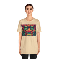 Neon Aztec Mask God Illustration Unisex T-Shirt