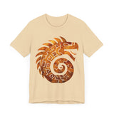 Spiral Quetzalcoatl Feathered Serpent Glyph Style Unisex T-Shirt